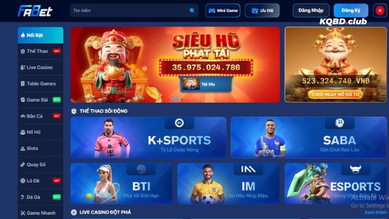 Giao diện nhà cái dễ thao tác